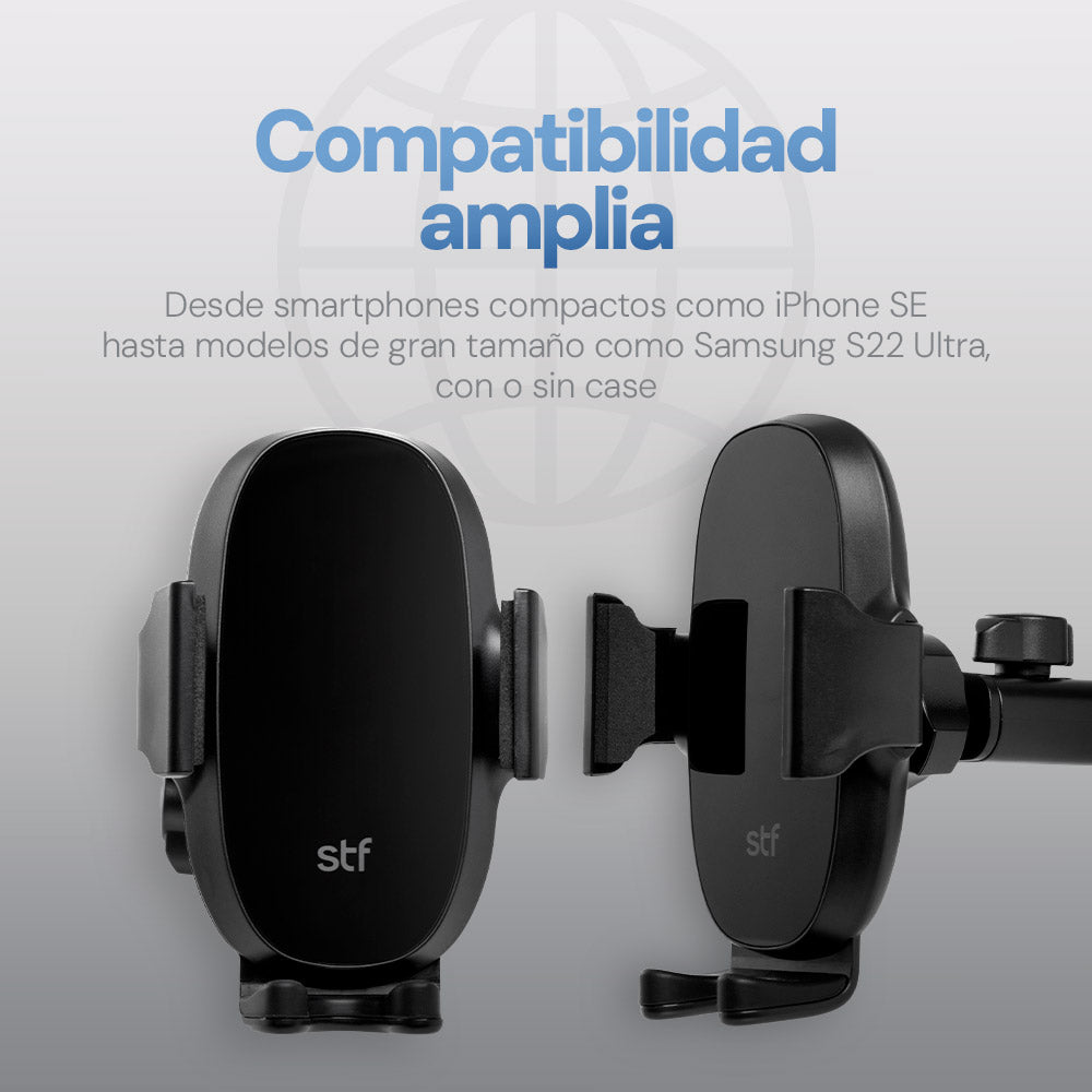 Soporte Celular Auto STF 3 en 1 Tablero, Parabrisas, Ventilación 360° Automático
