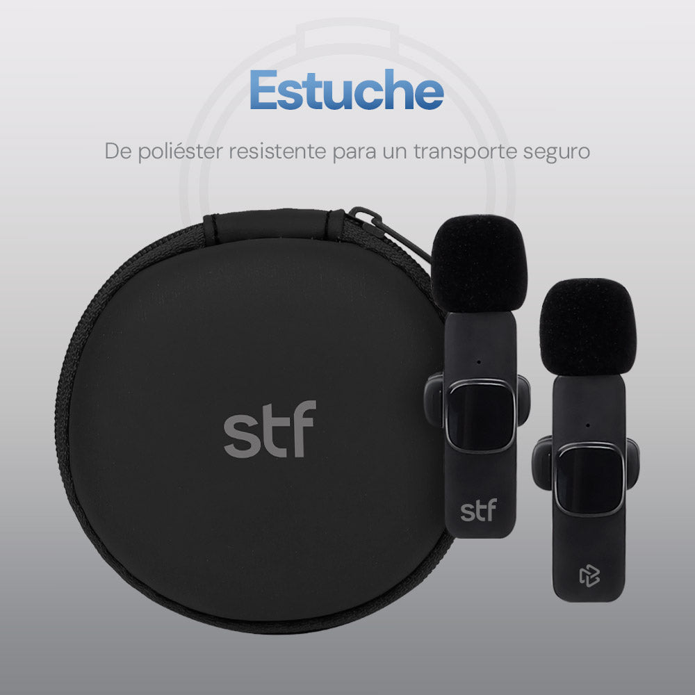 Kit STF 2 Micrófonos inalámbricos para celular Tipo C - Lightning con estuche