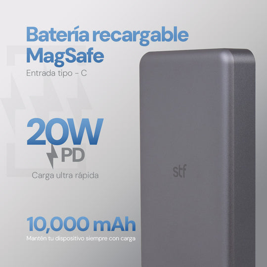 Batería Power Bank MagSafe: 10,000 mAh, 20W, Carga Ultra Rápida