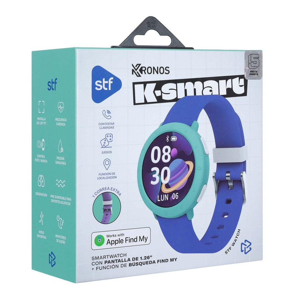 Smartwatch Reloj Infantil STF Kiddos K-SMART 1.26" IP68 con Correa Extra