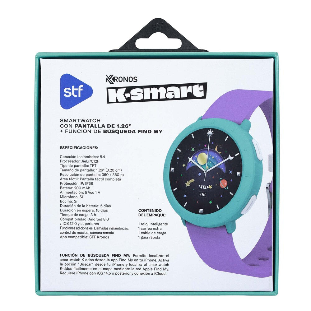 Smartwatch Reloj Infantil STF Kiddos K-SMART 1.26" IP68 con Correa Extra