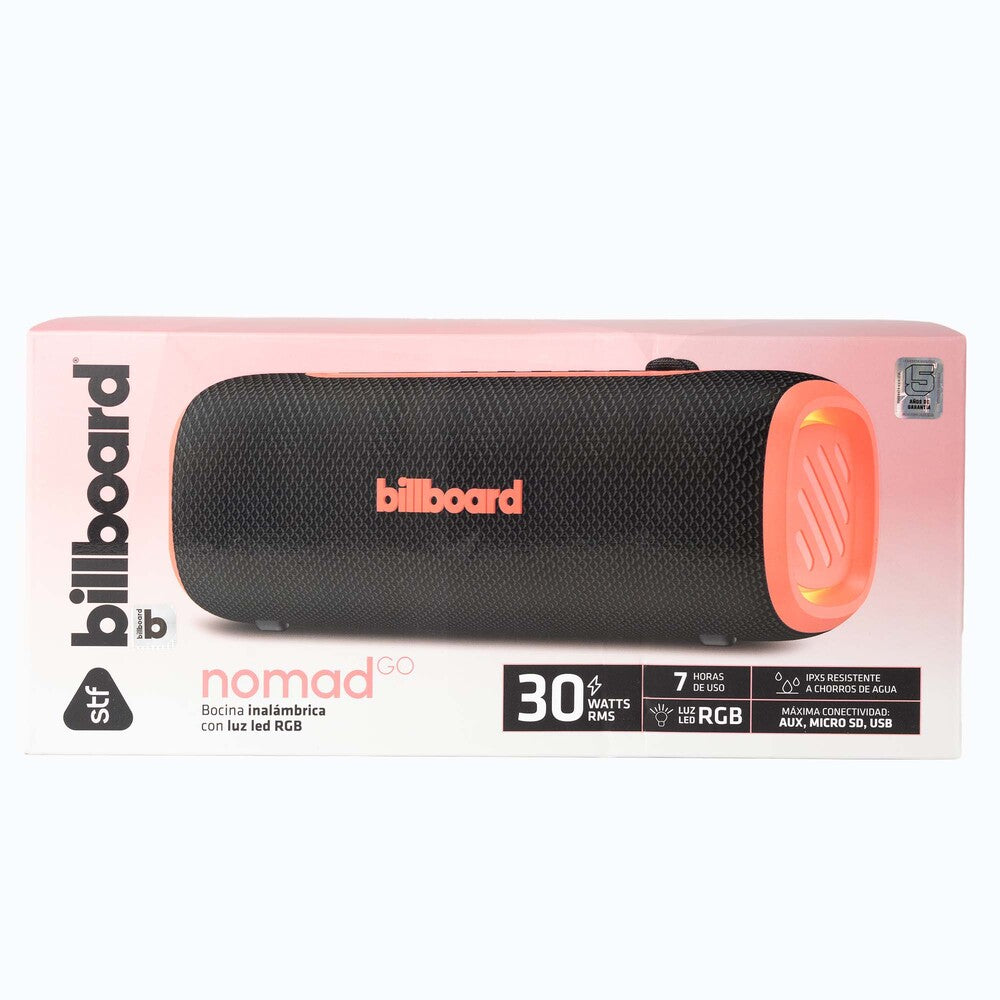 Bocina Portátil Billboard Nomad GO STF 30W 6hrs Uso Función Tws IPX5 Rojo