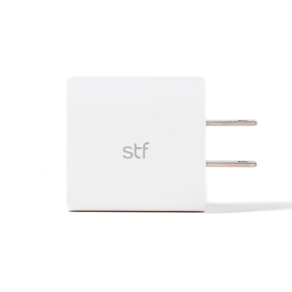 Cargador Pared STF 20W Doble Salida Carga Ultra Rápida 3A Tipo C + USB blanco