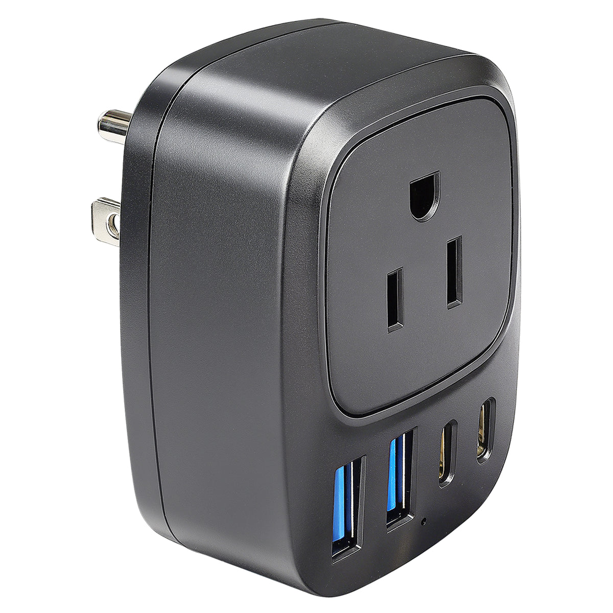 Contacto pared STF GaN 30W USB y USB-C - Carga ultra rápida 5 dispositivos