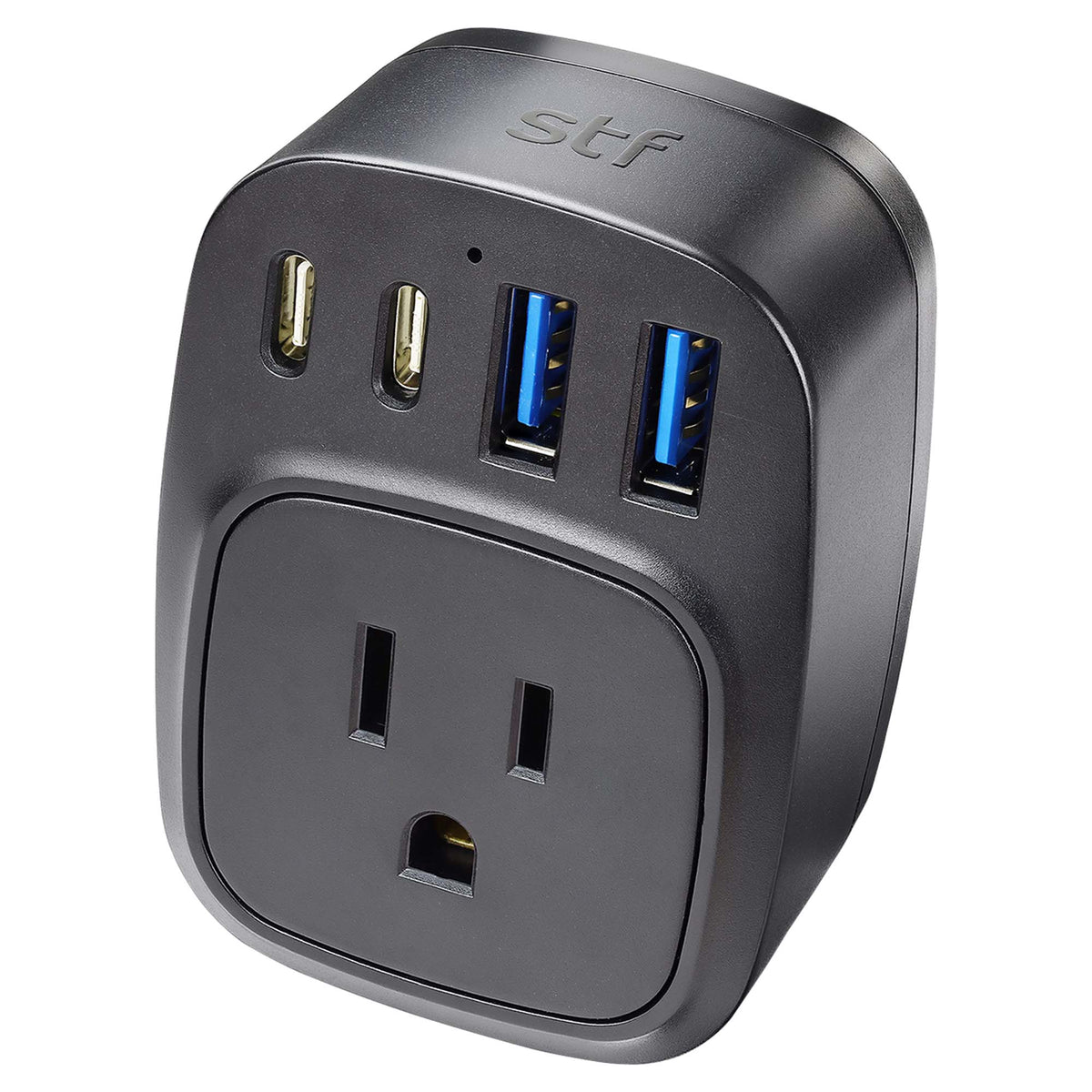 Contacto pared STF GaN 30W USB y USB-C - Carga ultra rápida 5 dispositivos