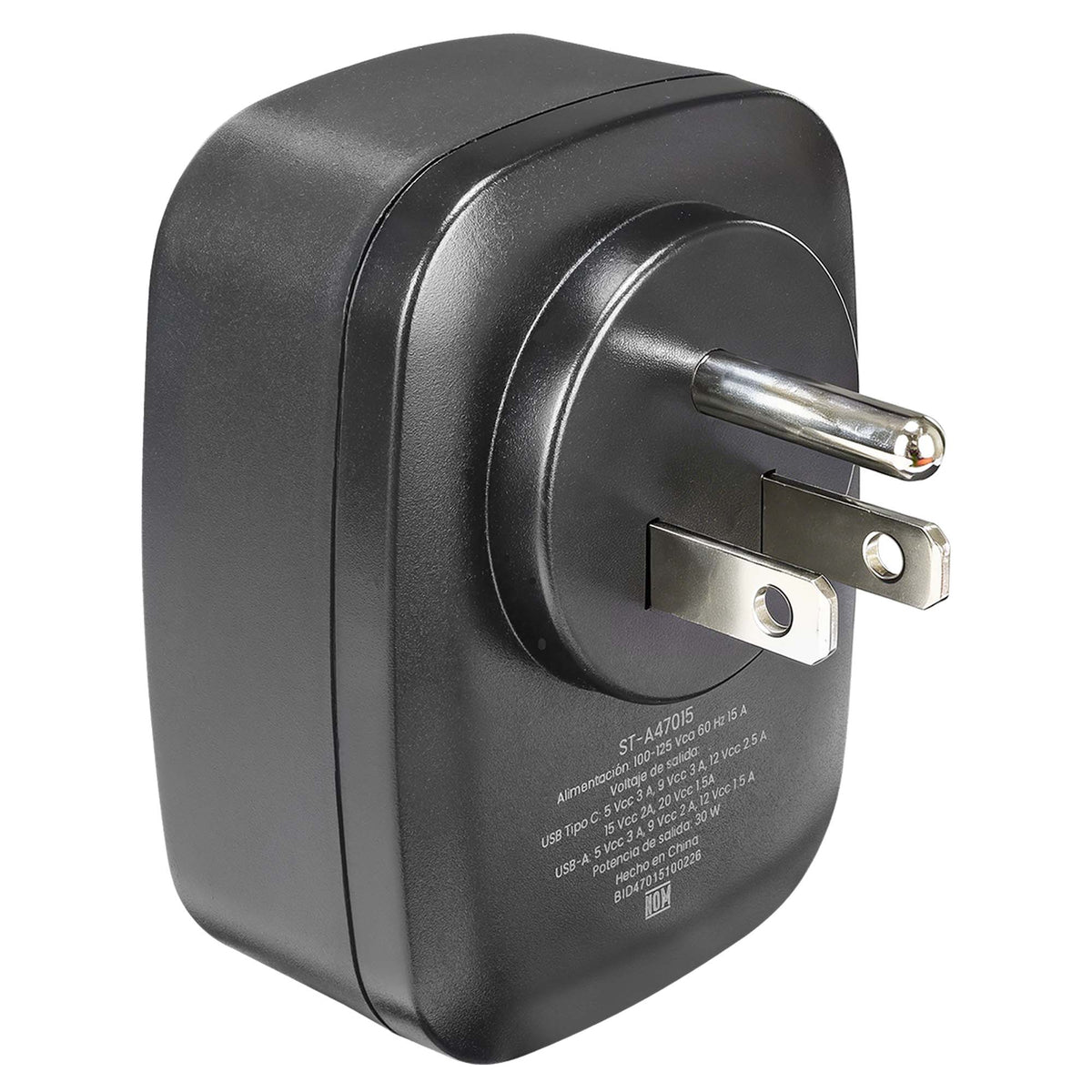 Contacto pared STF GaN 30W USB y USB-C - Carga ultra rápida 5 dispositivos