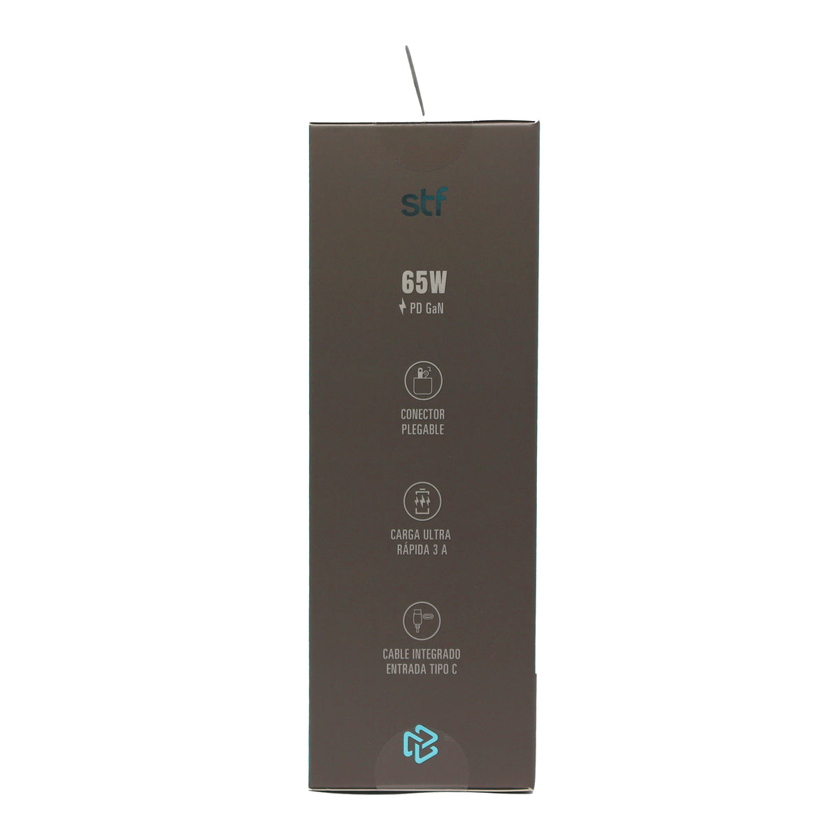 Cargador Ultra Rápido Retráctil STF 65W, Tecnología GaN, Tipo C