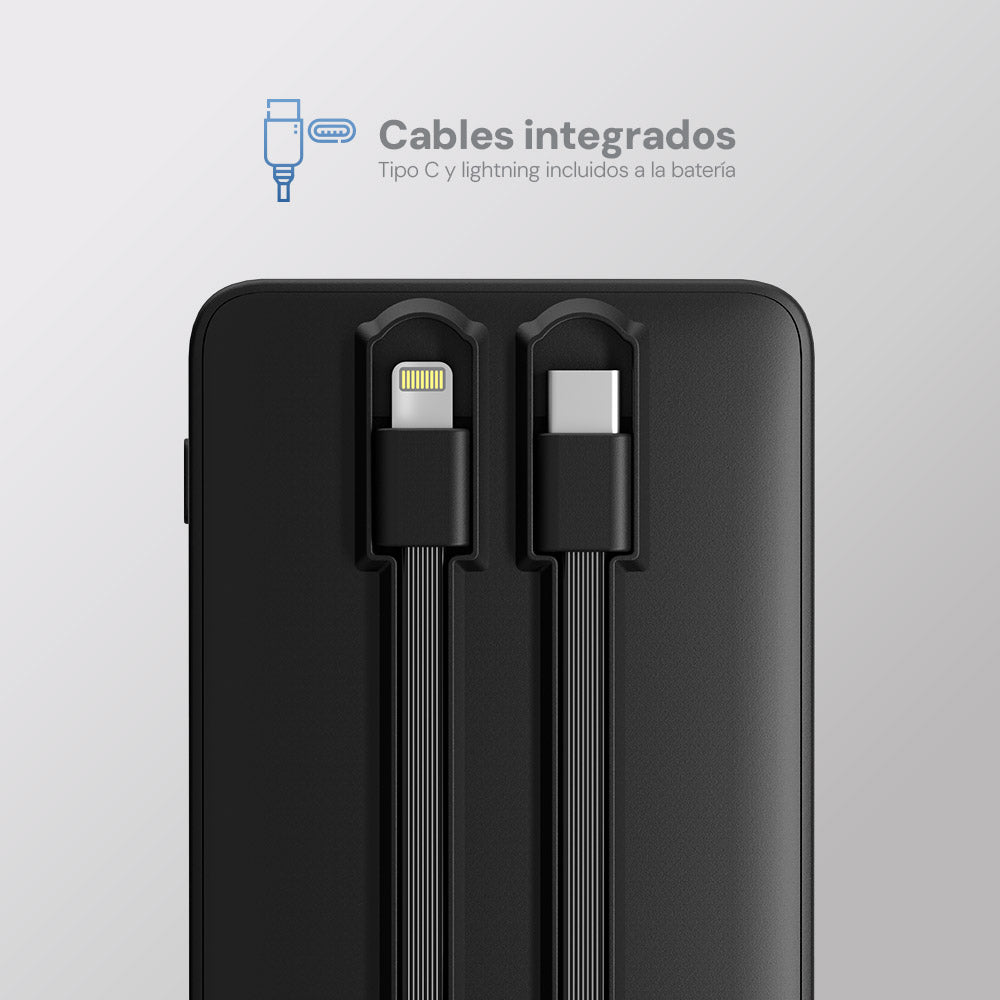 Batería Portátil Power Bank STF 20000 mAh 22W Cables Incluidos Tipo C y Lightning