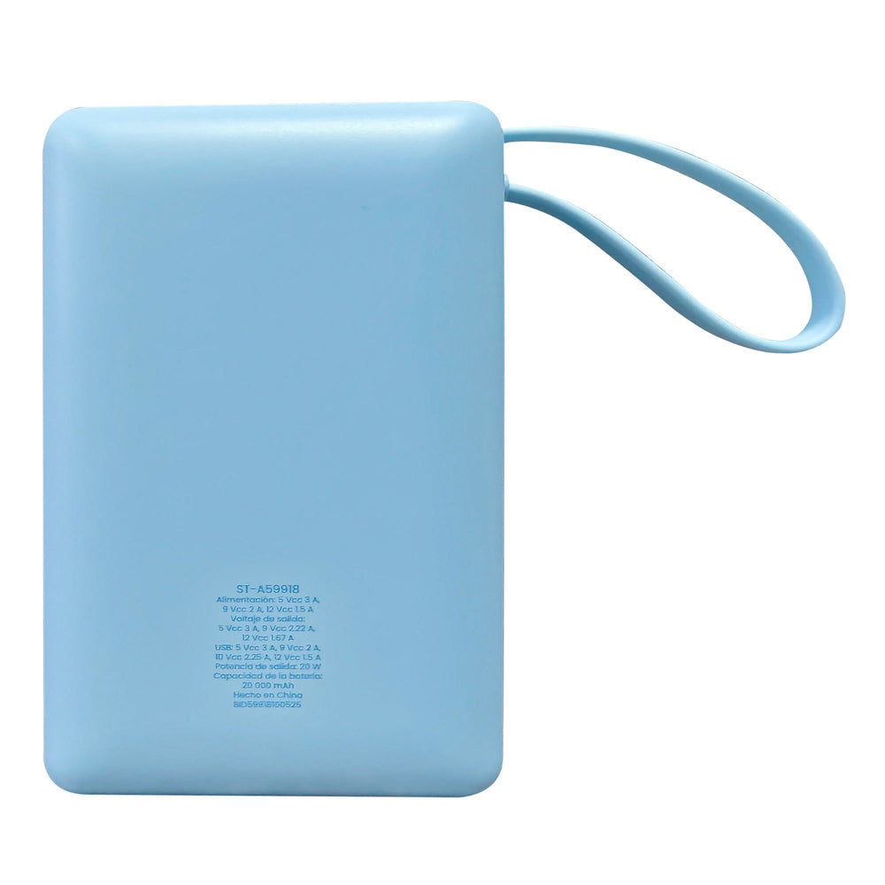 Batería Portátil Power Bank STF 20000 mAh 20W PD Cable tipo C Azul
