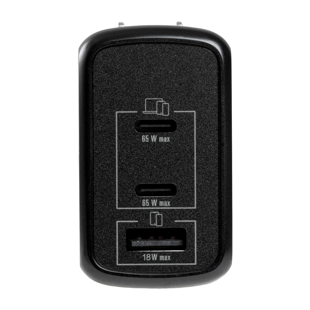 Cargador Pared STF GaN 65W 3 Salidas Tipo C Dual + USB Carga Ultra Rápida