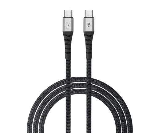 Cable Tipo C a Tipo C 30W Carga Rápida PD 1.8m Textil/Aluminio