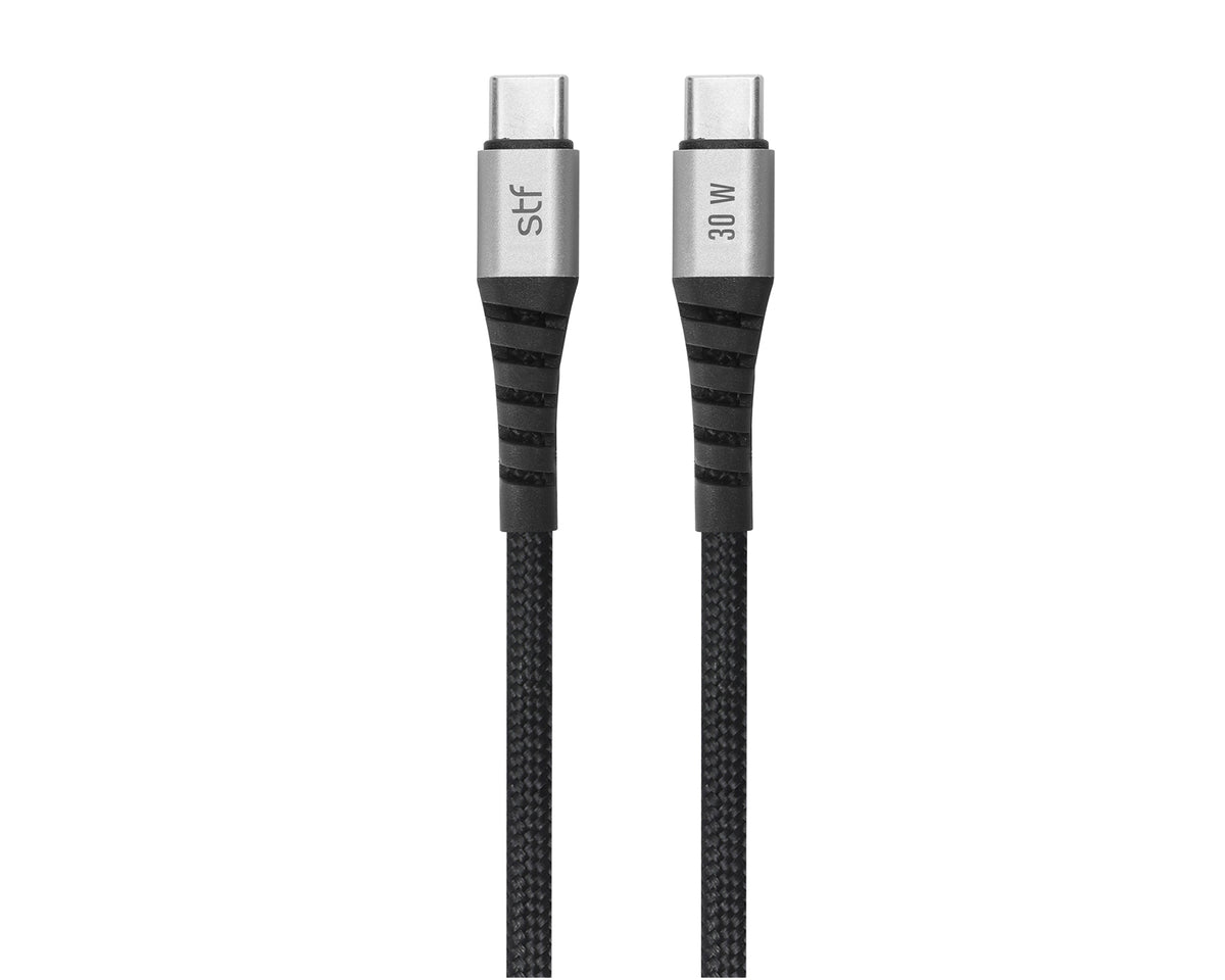 Cable Tipo C a Tipo C STF 30W Carga Rápida PD 1.8m Textil/Aluminio