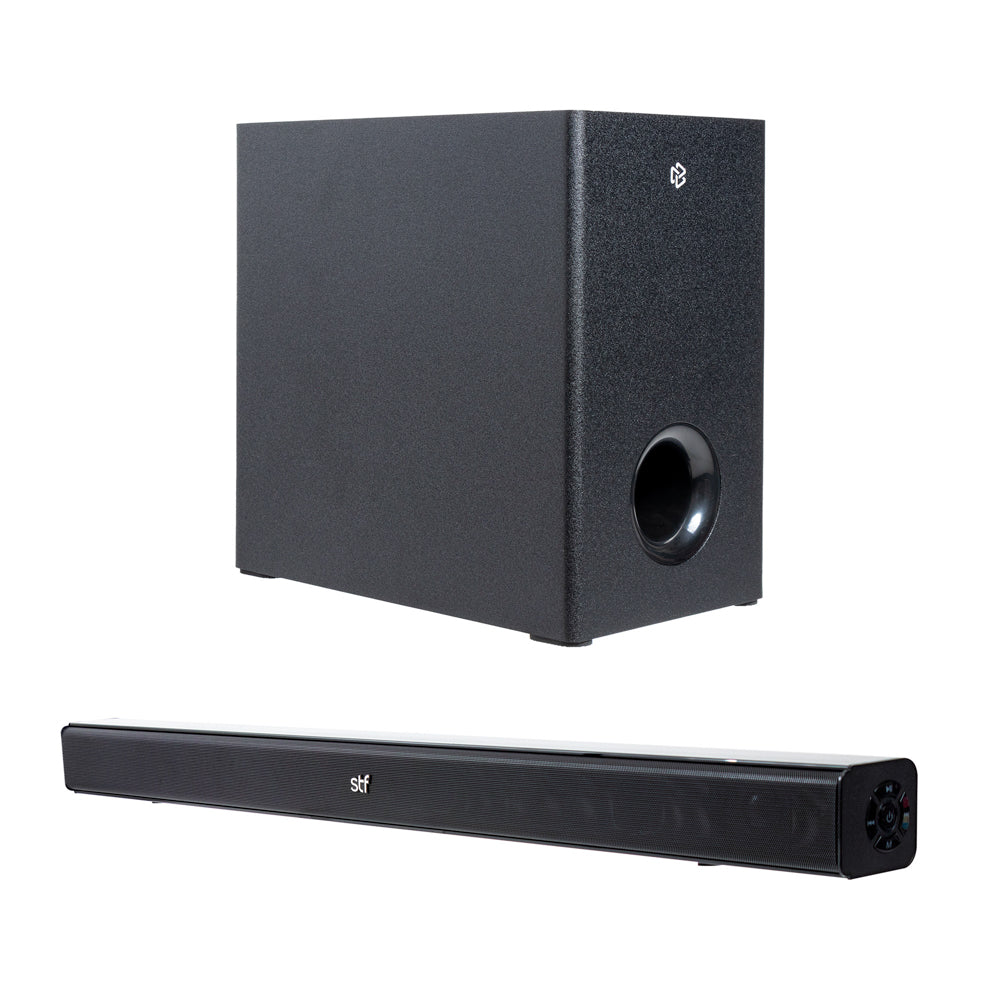 Barra de Sonido Blade Max 2.1 STF 60W Subwoofer Inalámbrico HDMI OPTICO 3.5mm AUX USB