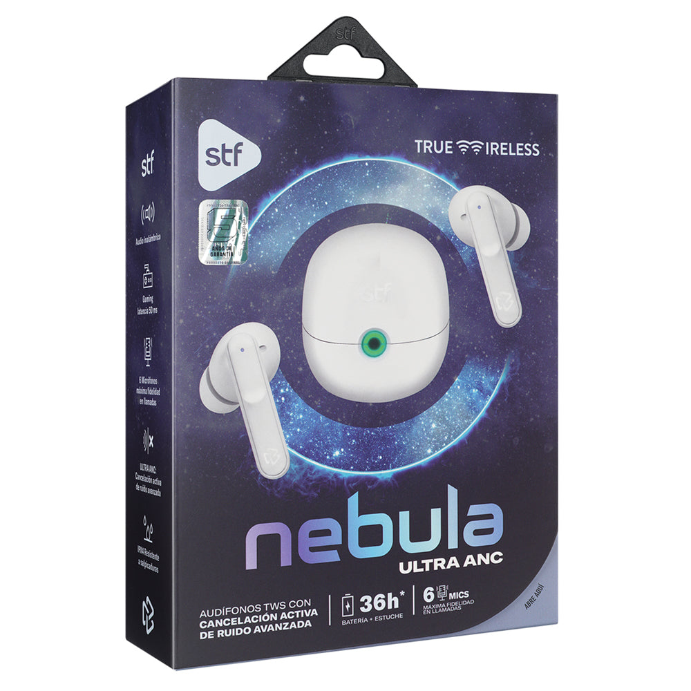 Audifonos Inalambricos Tws Nebula Ultra STF 36hrs Uso Ultra ANC 6 Micrófonos Protección IPX4