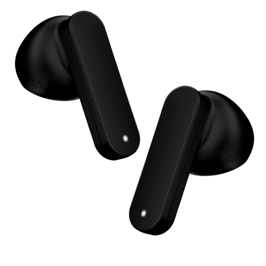 Audífonos STF LIGHTWAVE: TWS Negros con Micrófono, Luz RGB y Base Recargable