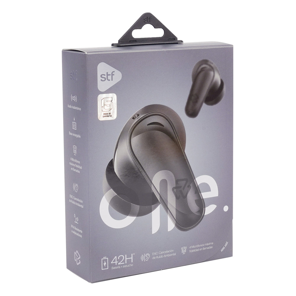 Audifonos Inalambricos Tws One STF 42hrs Uso ENC 4 Micrófonos Protección IPX4 Negro