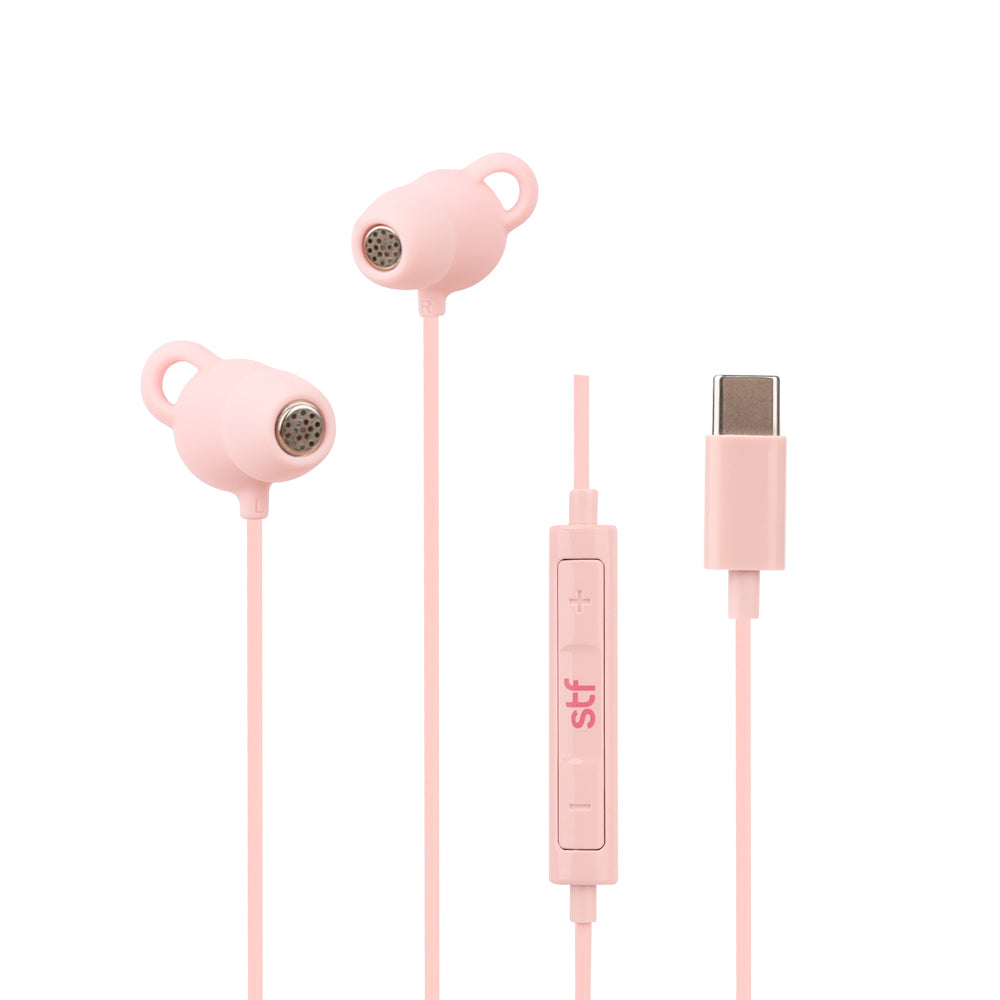 Audifonos alámbricos In Ear Gravity STF Tipo C, Micrófono, Rosa