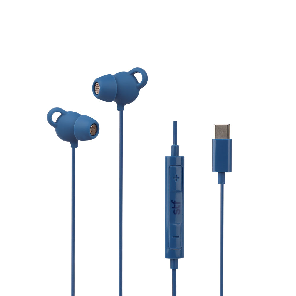 Audifonos alámbricos In Ear Gravity STF Tipo C, Micrófono, Azul