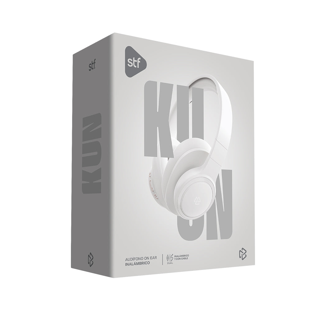 Audifonos Inalambricos On Ear Kun STF 7hrs Uso Blanco