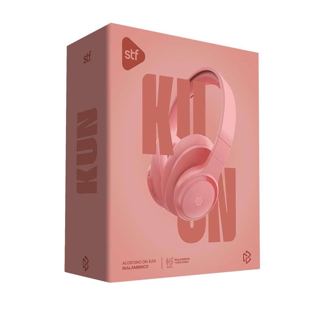 Audifonos Inalambricos On Ear Kun STF 7hrs Uso Rosa