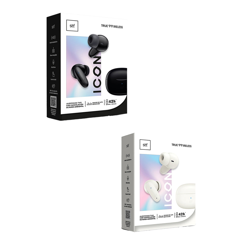 Combo Two Pack Icon STF Audífonos inalámbricos 40H Batería y ENC