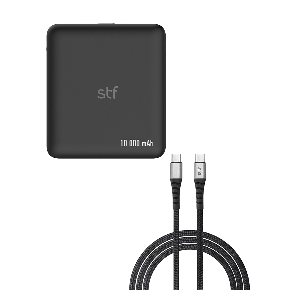 Kit STF Batería Portátil 10 000 mAh + Cable 65W de 1.8 M