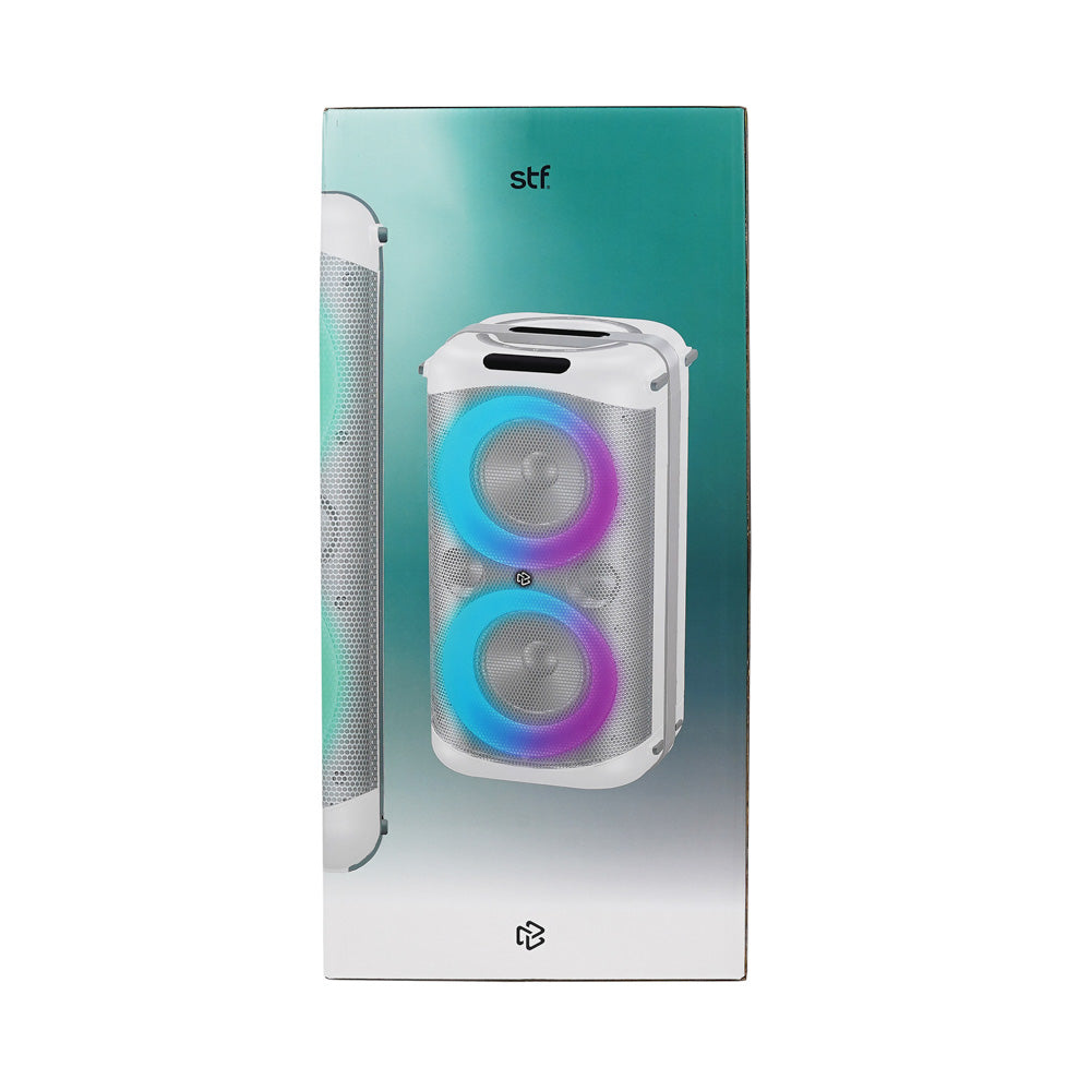 Bocina Portátil Allure 5x2 STF 20W 3hrs Uso Función Tws Blanca