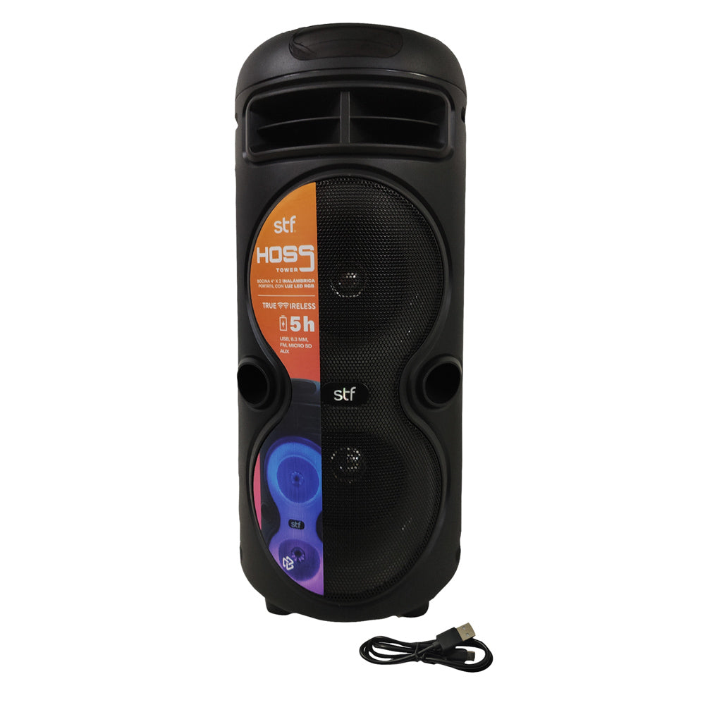 Bocina Portátil Hoss Tower STF 10W 5hrs Uso Función Tws