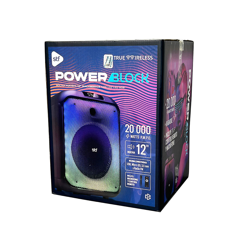 Bocina Portatil Power Block 12 STF 40W 4hrs Uso Funcion Tws