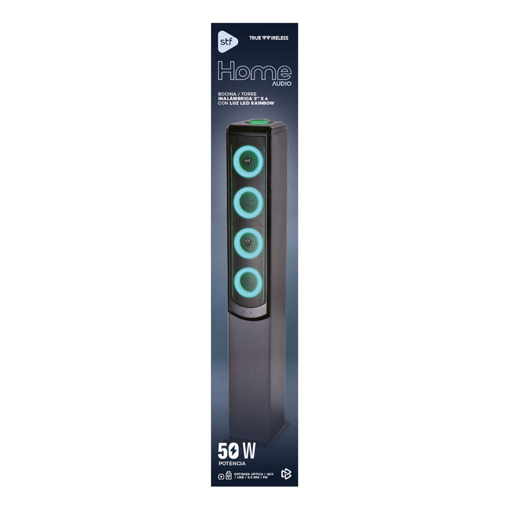 Barra de Sonido Torre Home Audio STF Subwoofer 50W USB SD 3.5 mm 6.3 mm FM True Wireless