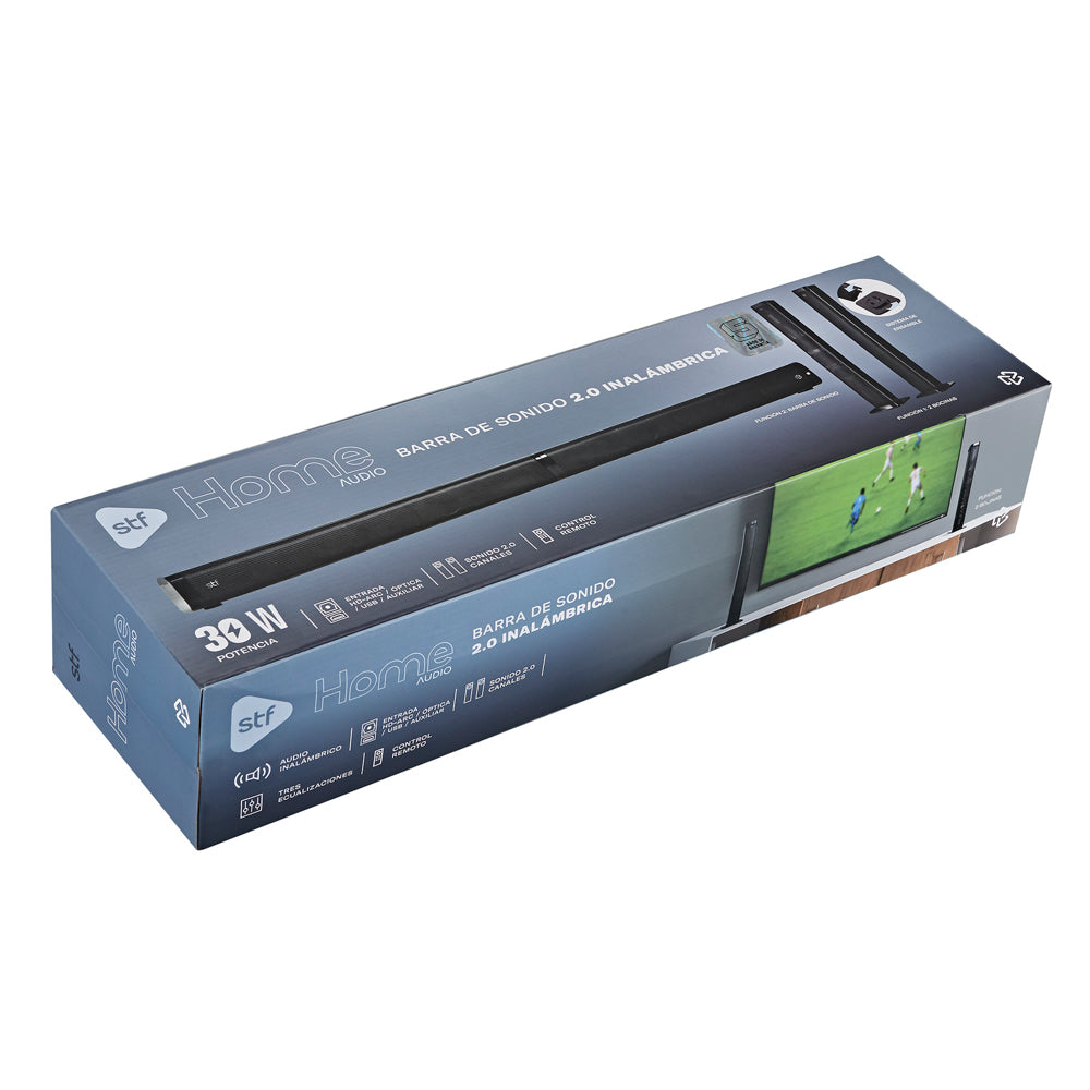 Barra de Sonido Home Audio 2.0 STF 30W HDMI OPTICO 3.5mm AUX USB