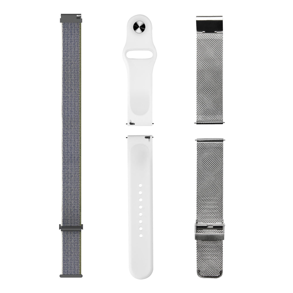 Kit Correas Smartwatch Reoj Kronos STF textil, silicon y metalica medida 22mm