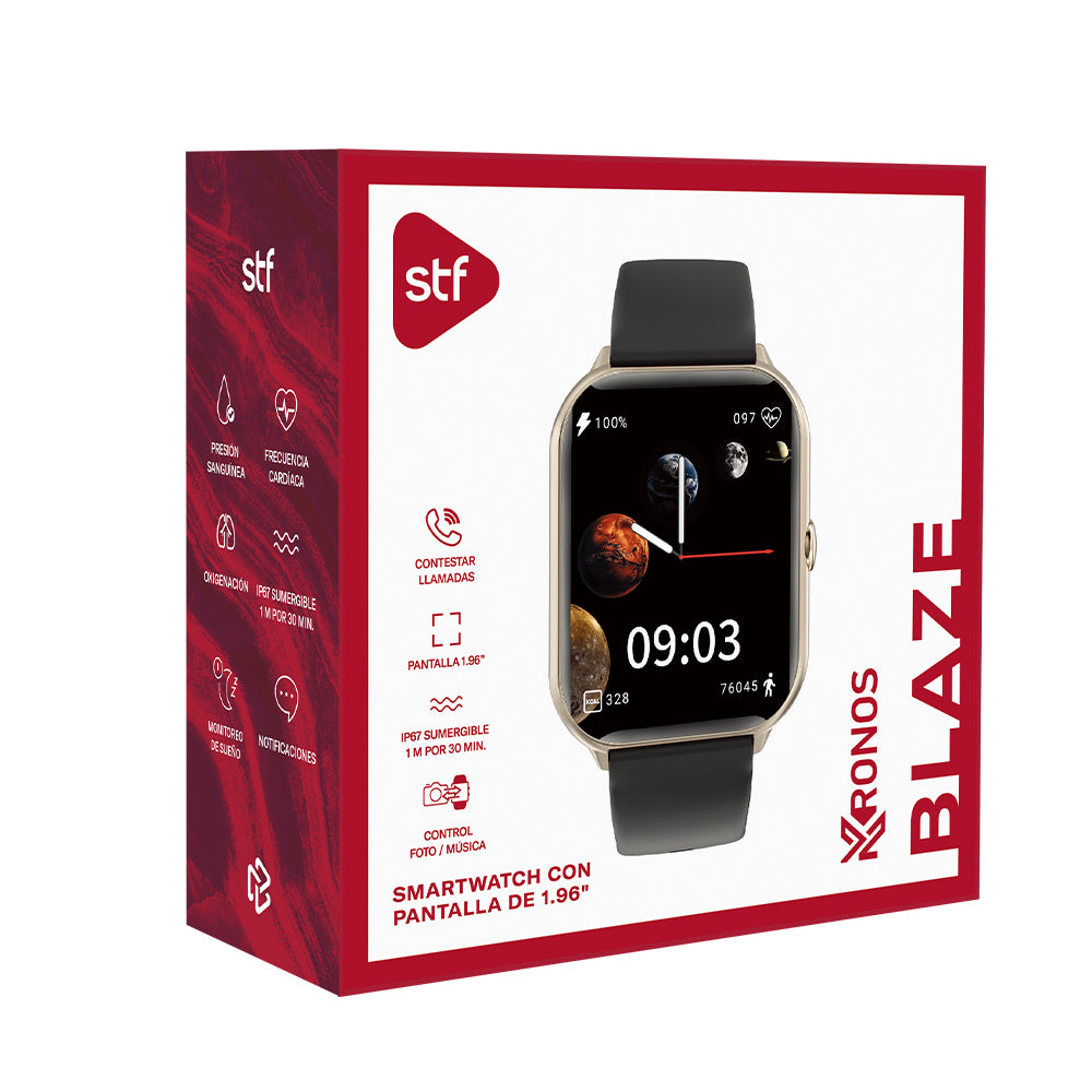 Smartwatch Reloj Kronos Blaze STF Pantalla 1.96" Resistencia al agua IP67