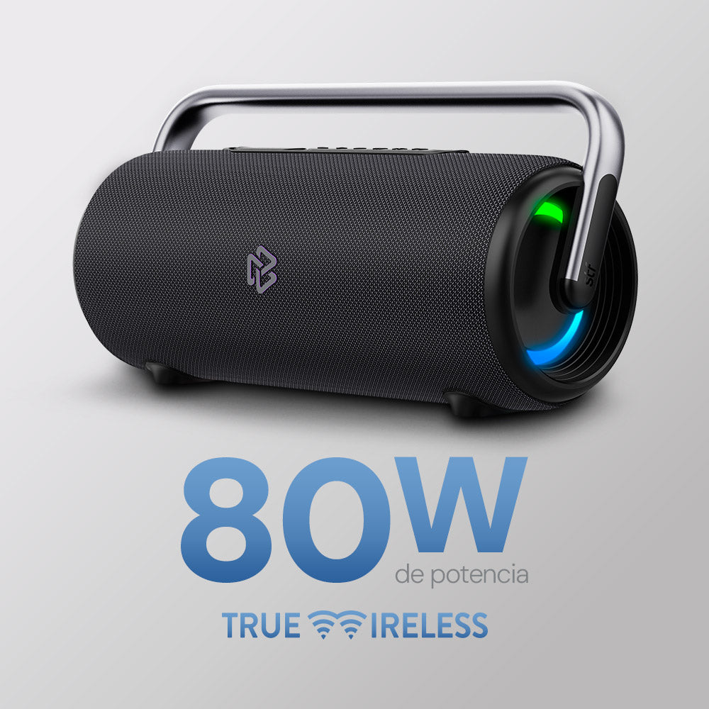 Bocina Portátil Boost Power STF 80W 7hrs Uso Función Tws con Power Bank