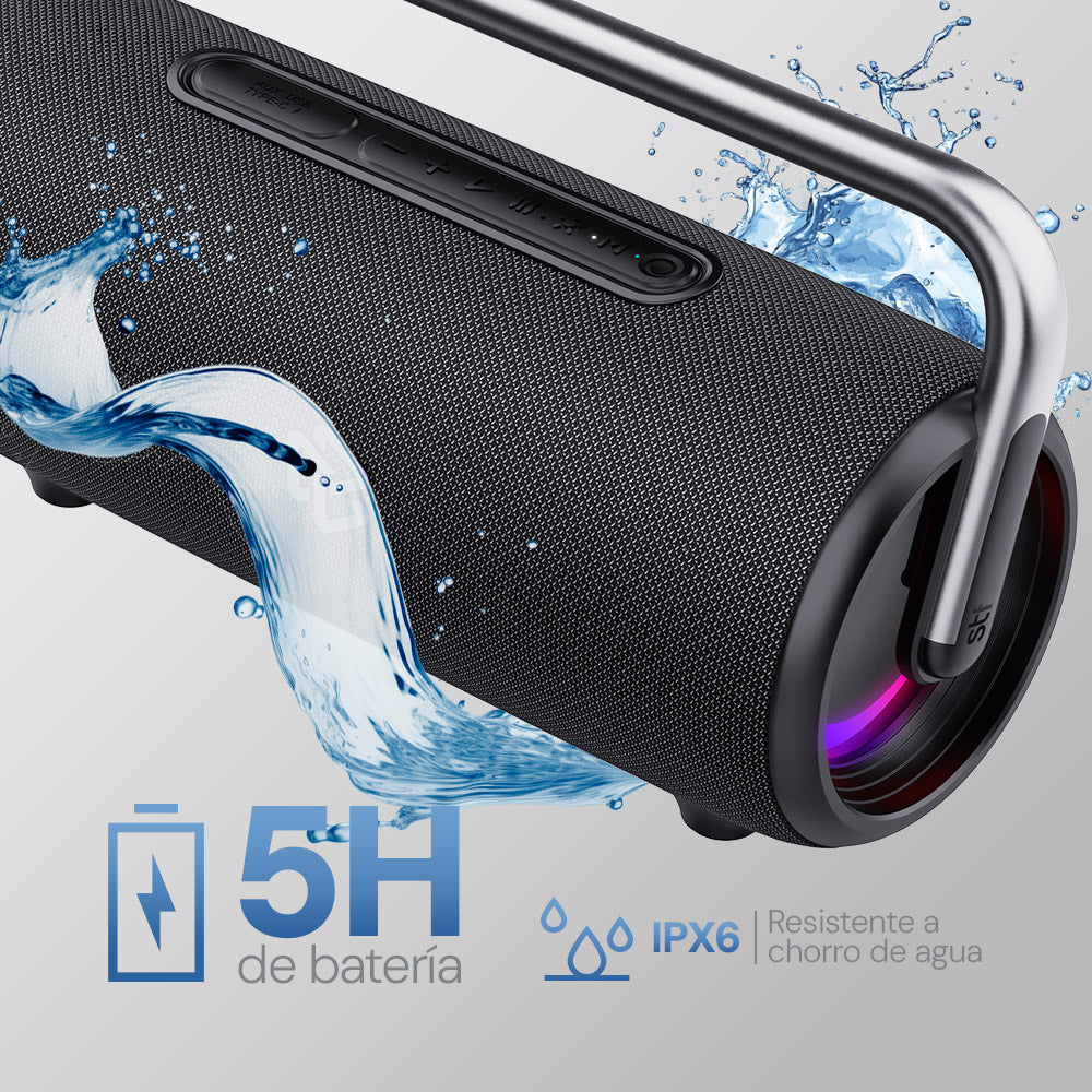 Bocina Portátil Boost Power Max STF 110W 6hrs Uso Función Tws con Power Bank