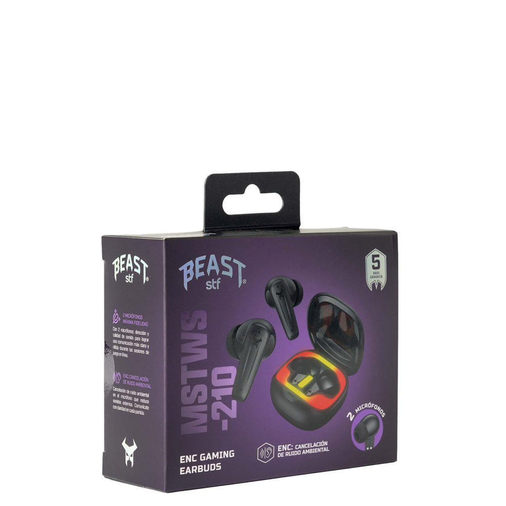 Audifonos Inalambricos Tws MSTWS-210 Gaming Beast STF ENC Luz Led