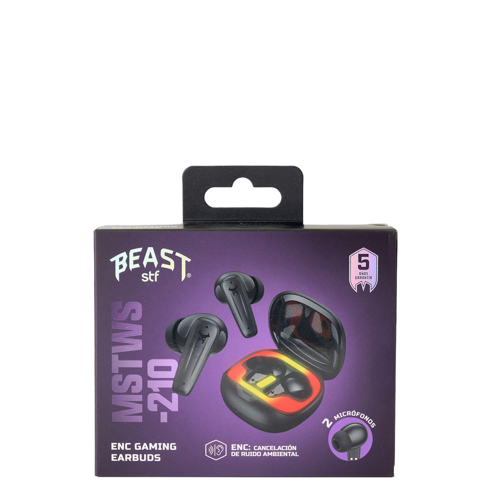 Audifonos Inalambricos Tws MSTWS-210 Gaming Beast STF ENC Luz Led