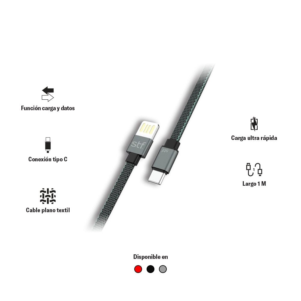 Cable para celular | STF Tipo C | Carga ultra rápida 1 metro Rojo - STF - ST-A02862