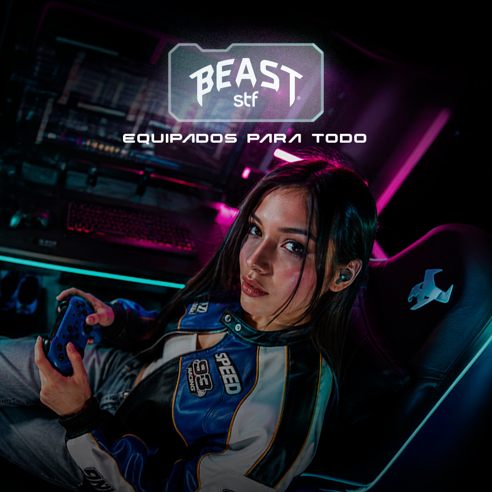 Audifonos Inalambricos Tws MSTWS-215 Gaming Beast STF ANC ENC Doble Conexión Luz Led