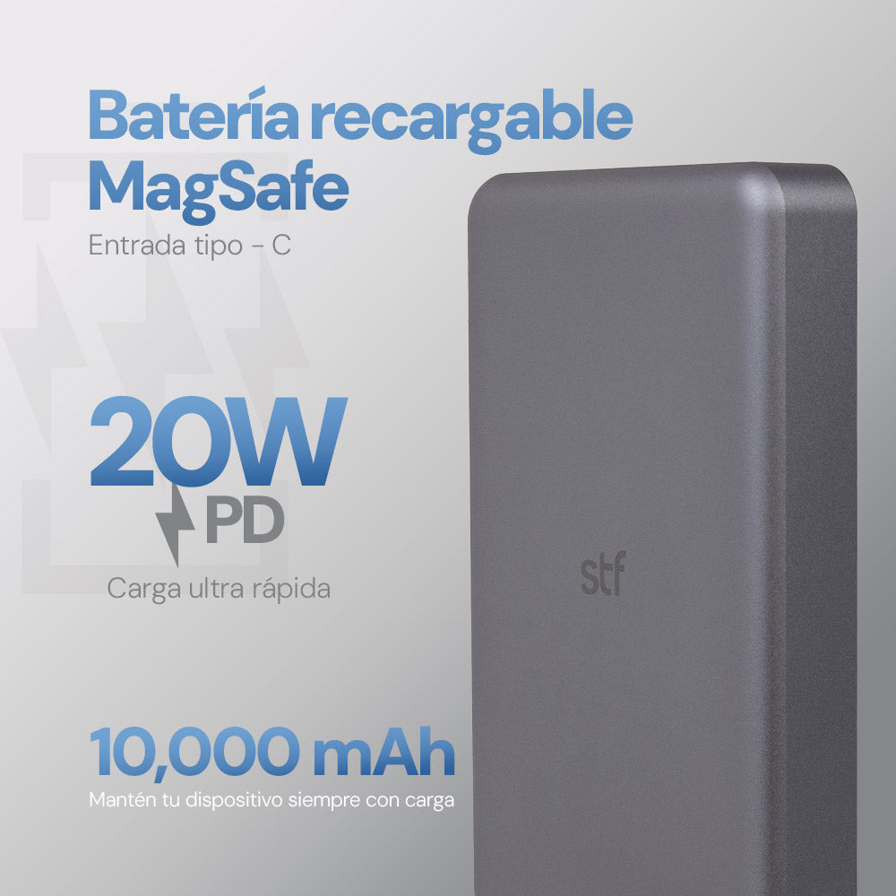 Batería Portátil Power Bank STF 10000 mAh 20W MagSafe Carga Ultra Rápida