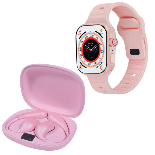 Kronos Train Pack STF: Smartwatch 2" + Audífonos Inalámbricos OWS, resistentes al agua, rosa