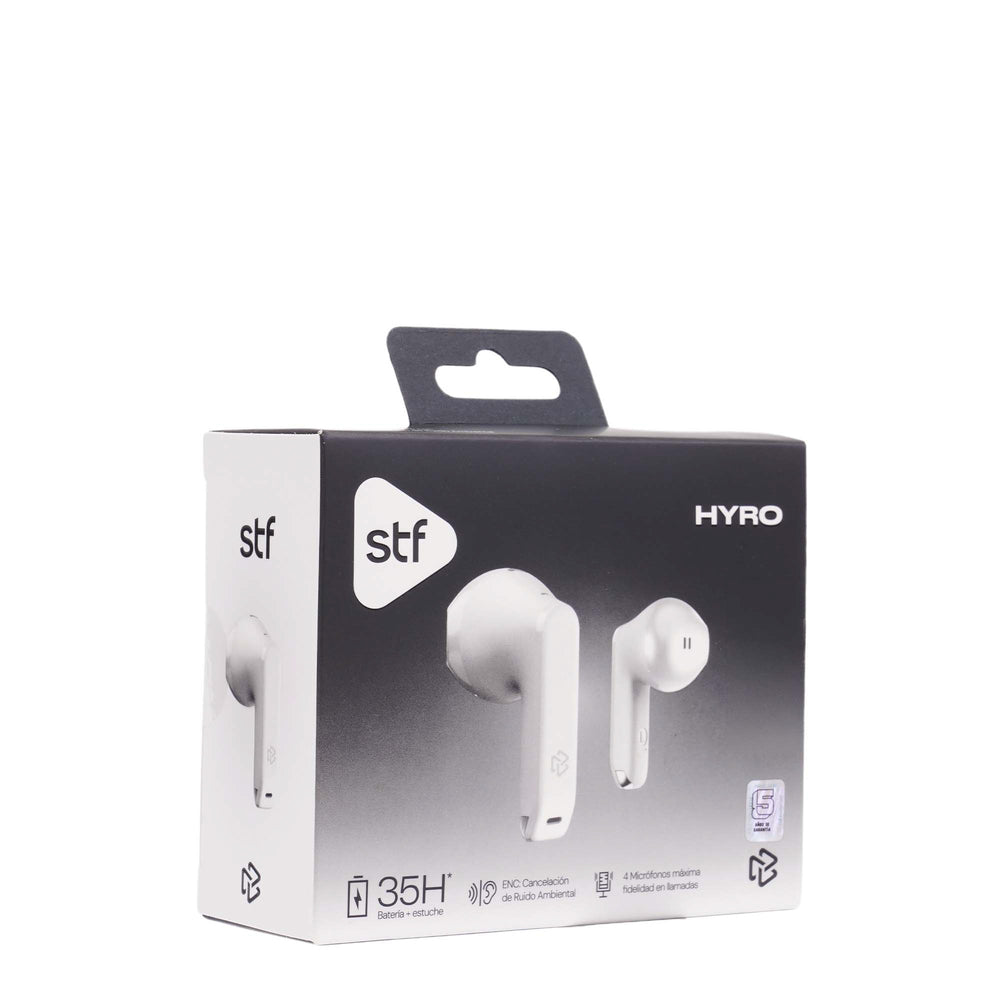 Audifonos Inalambricos Tws HYRO STF 36hrs Uso ENC Blanco