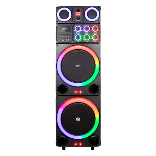 Bafle Inalambrico Power Block Coloso STF 200W Mega Bass 2x15 Luz RGB