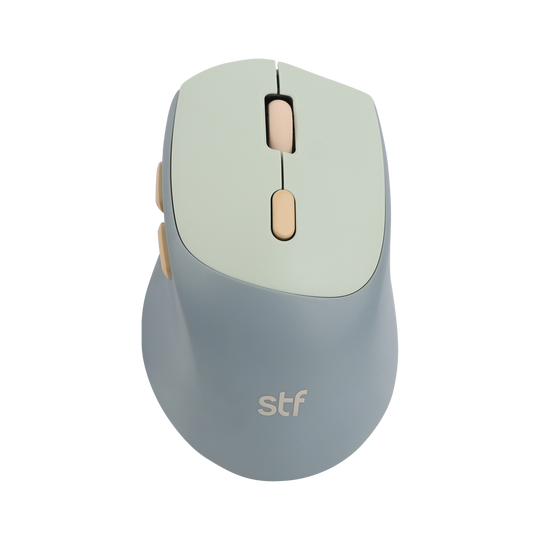 Mouse inalámbrico óptico VIVA: Batería recargable, 1600 DPI, Gris Menta