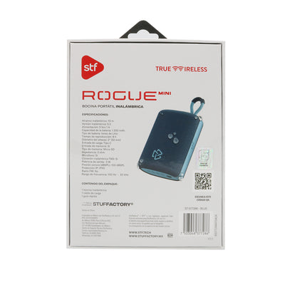 Bocina Portátil Rogue Mini STF 5W 8hrs Uso Función Tws Protección IPX5 Azul