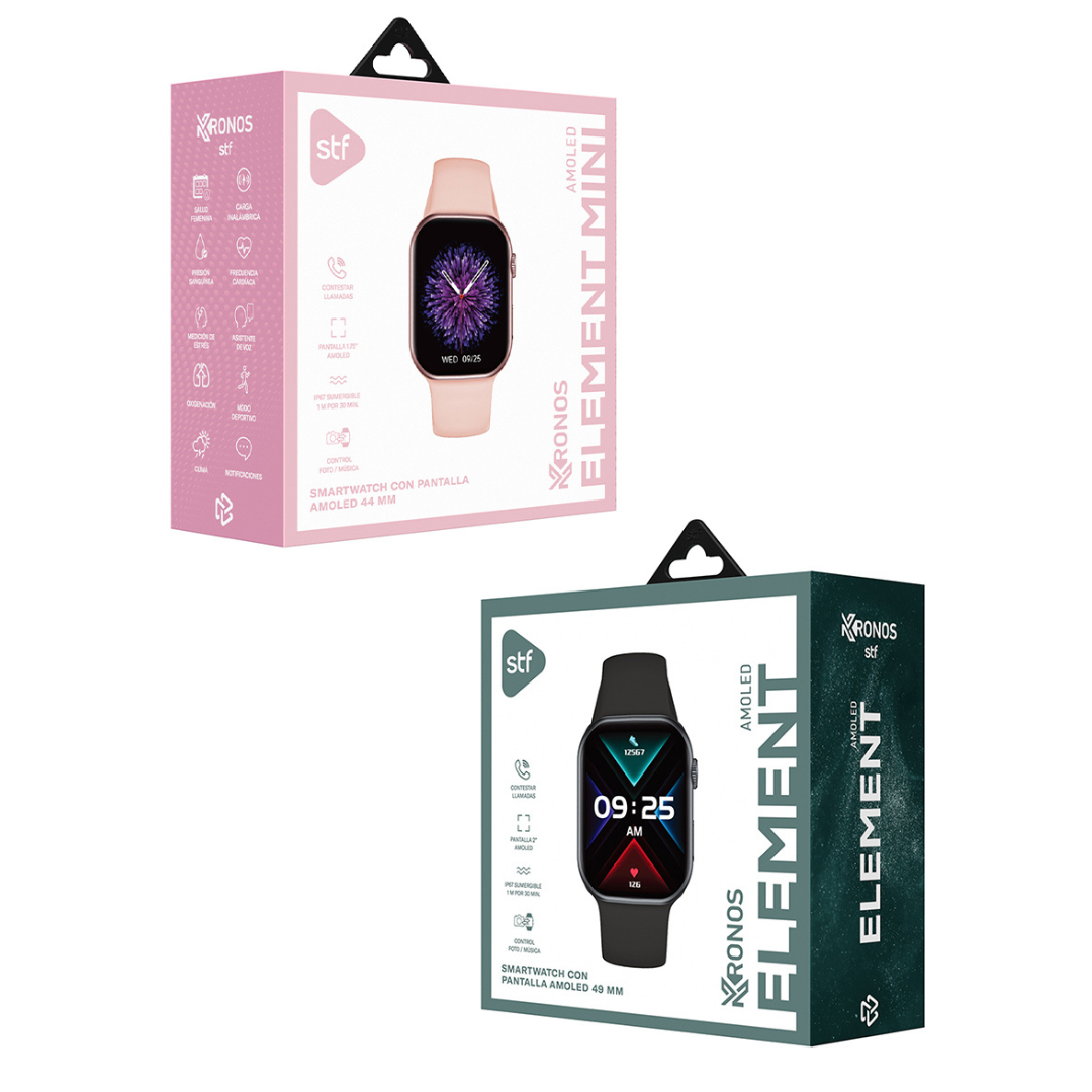 Kit STF Smartwatch Reloj Kronos Element + Smartwatch Reloj Kronos Element mini