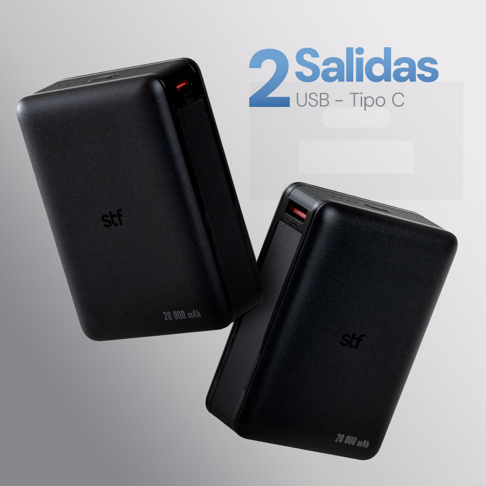 Batería Portátil Power Bank STF 20000 mAh 22W Carga Ultra Rápida