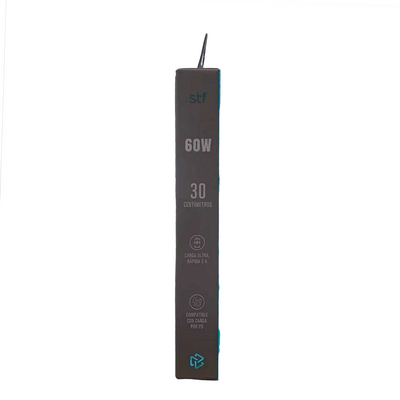 Cable Sujetador Tipo C STF 60W, Carga Rápida, Función Soporte, 30 cm