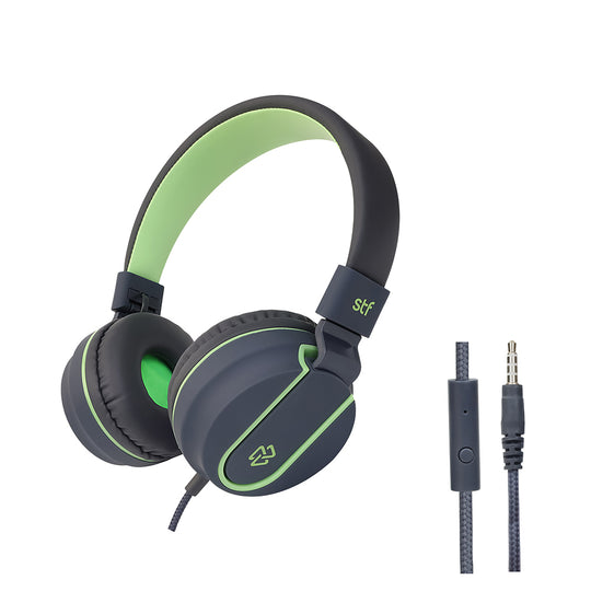 Audífonos OE alámbrico VIVA: Micrófono, 40mm Verde