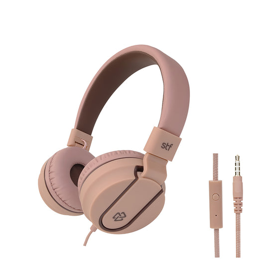 Audífonos OE alámbrico VIVA: Micrófono, 40mm Rosa